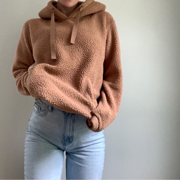 Light brown Abercrombie and Fitch Sherpa hoodie - Picture 5 of 11